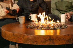 Oriflamme Natural Hammered Copper Fire Table - Propane or Natural Gas