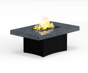 Oriflamme Fire Table - Rectangle - Blue Pearl Granite Mediterranean Rectangle Firepit