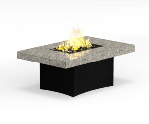Oriflamme Fire Table - Rectangle - Giallo Santo Granite- Propane or Natural Gas Mediterranean Rectangle Firepit