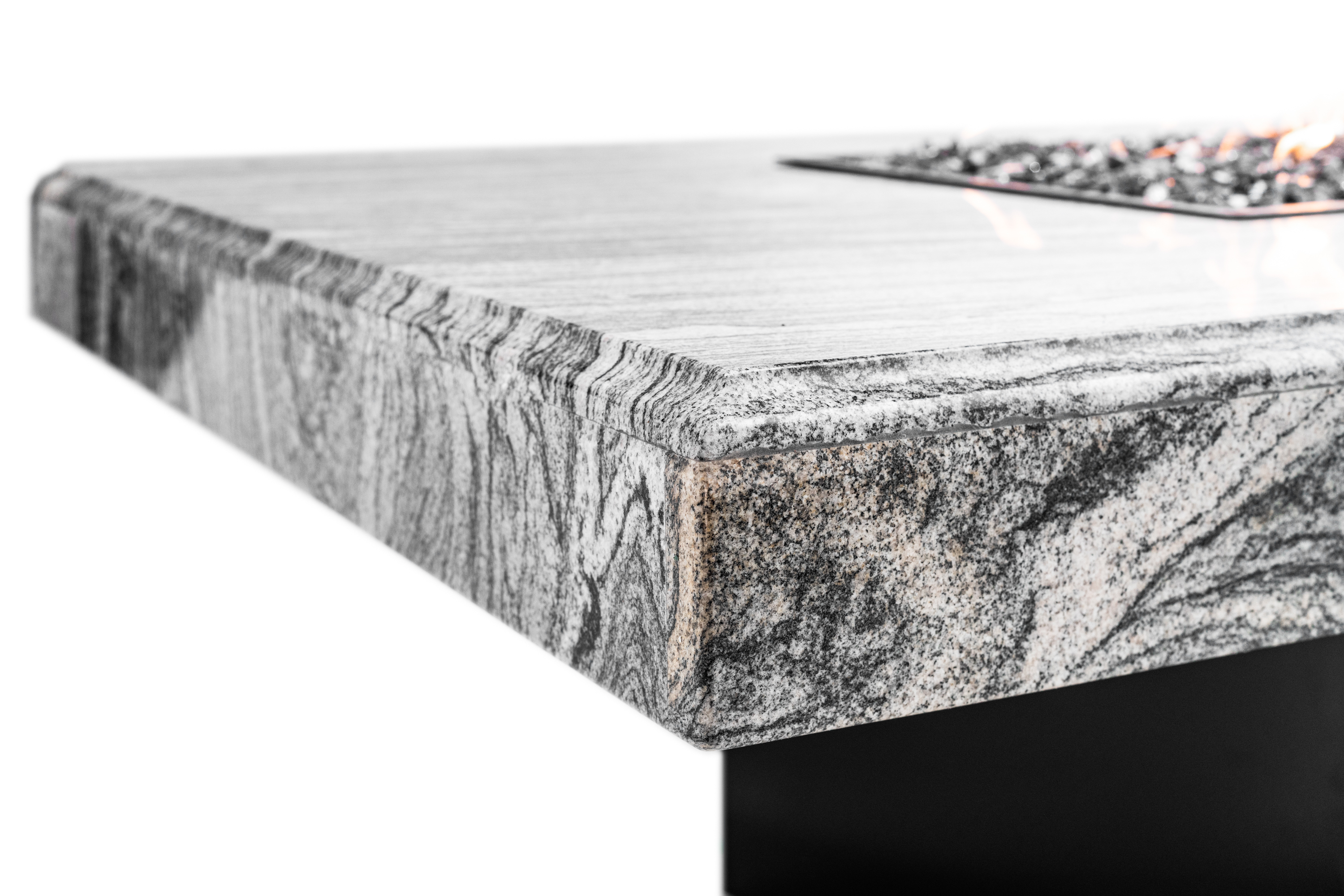 Oriflamme Silver Tiger Granite fire tables photo — Splash City