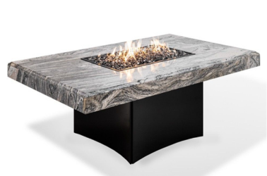 Oriflamme Silver Tiger Granite fire tables photo — Splash City